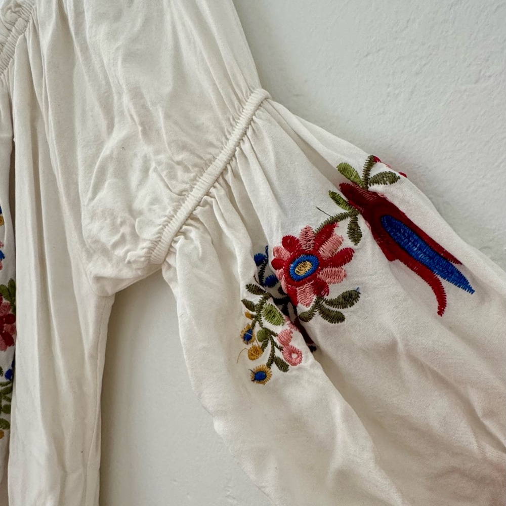 Embroidered Cream Dress - Picture 3 of 4